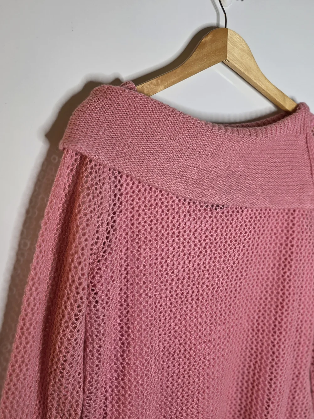 Style & Co Pink envelope neck Open-Knit Women's Sweater and built in tank under